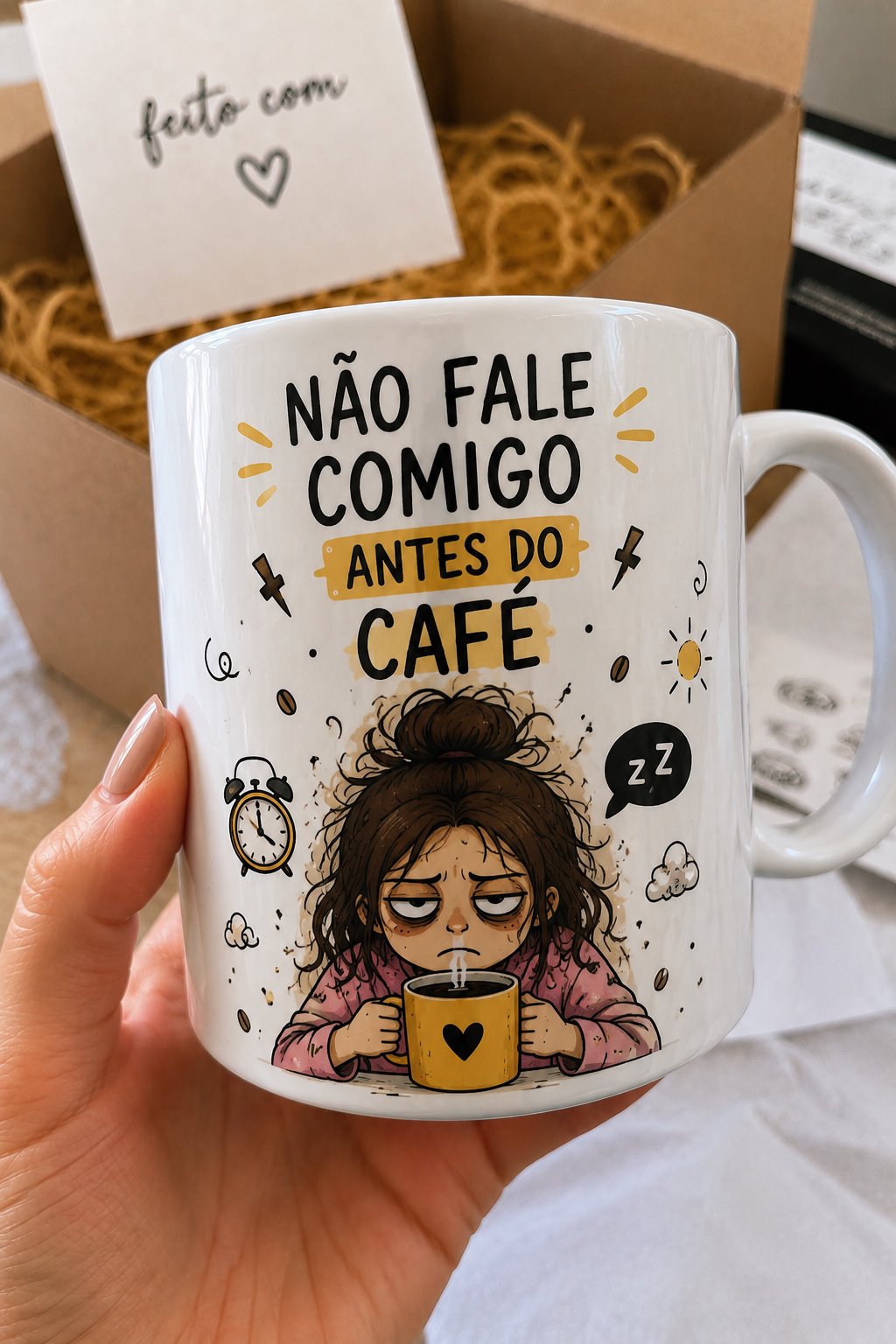 Caneca personalizada Não fale comigo antes do café